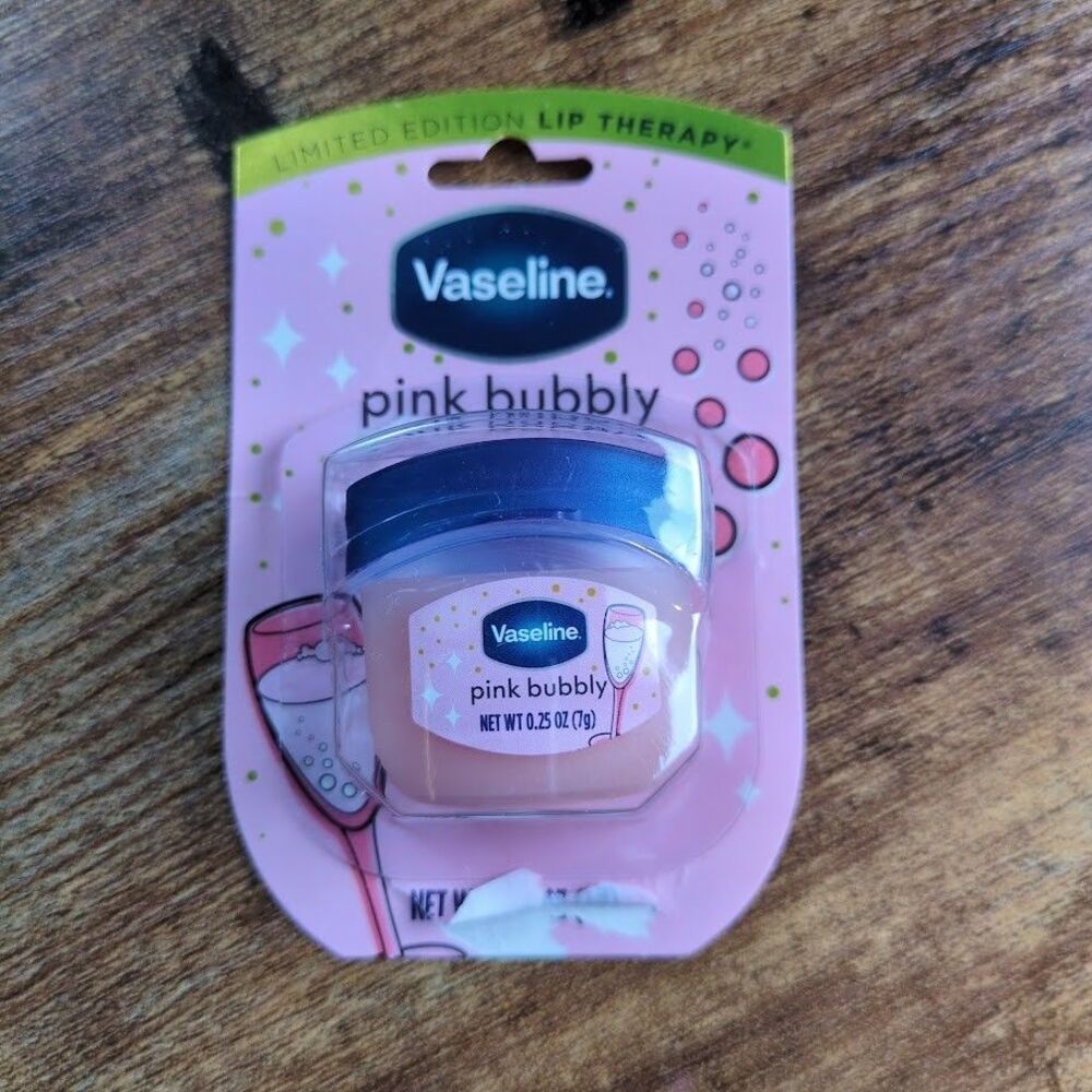 Vaseline Pink Bubbly Lip Therapy Limited Edition .25 Oz Moisturizer Shimmer Balm